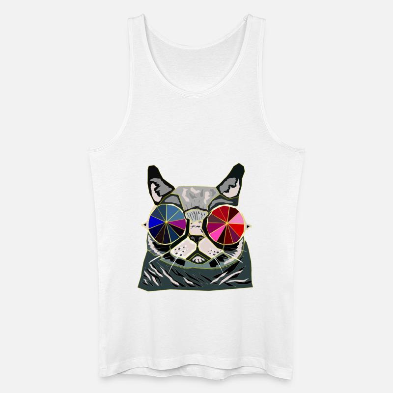 Coole Katze Geschenkidee - Männer Bio Tank Top - Weiß