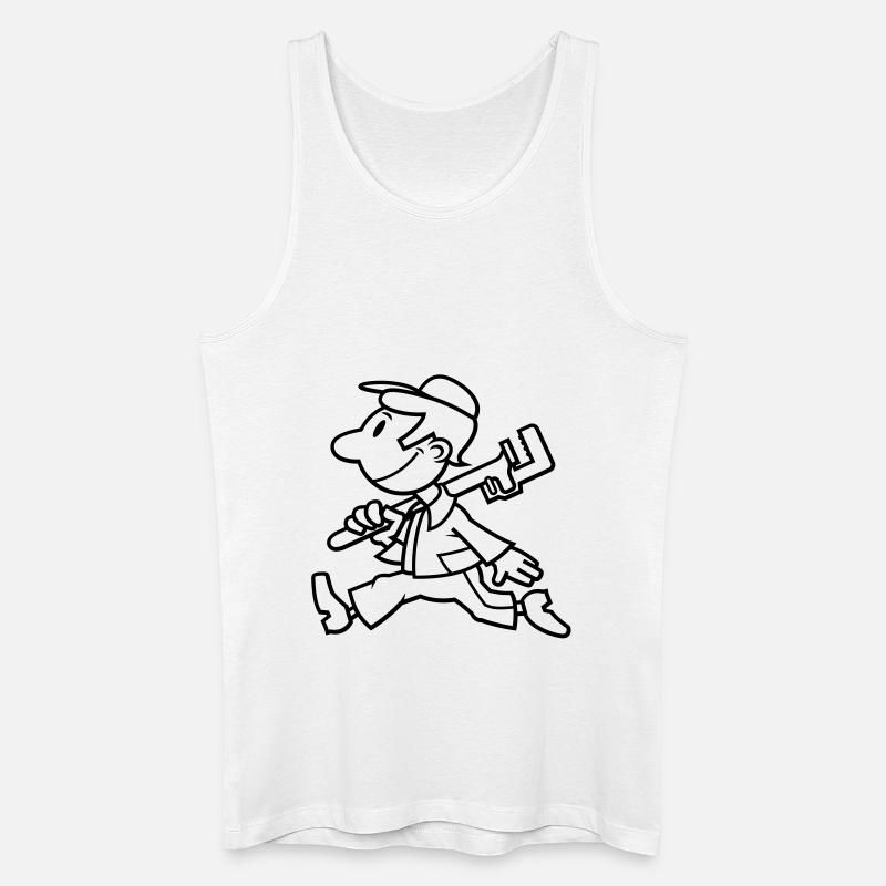 vl083a_worker_1c - Männer Bio Tank Top - Weiß