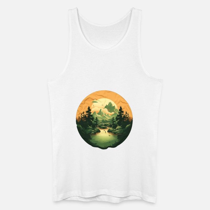 Landschaft - Männer Bio Tank Top - Weiß