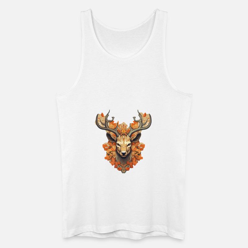 Hirsch - Männer Bio Tank Top - Weiß