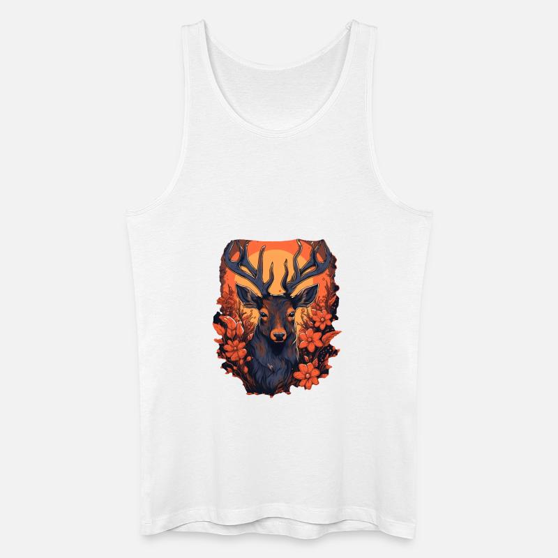 Hirsch - Männer Bio Tank Top - Weiß