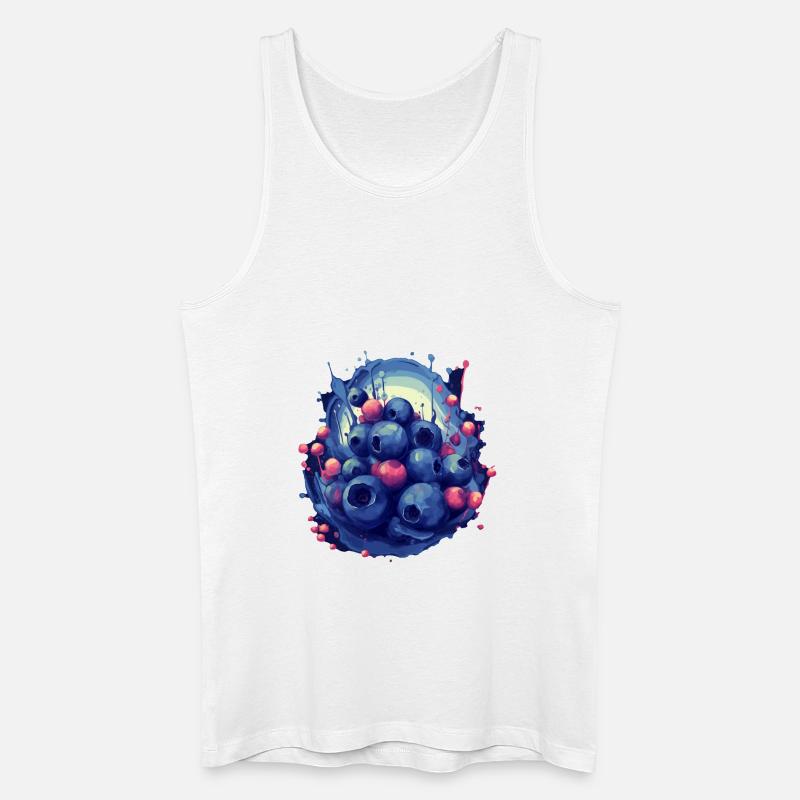 Blaubeere - Männer Bio Tank Top - Weiß