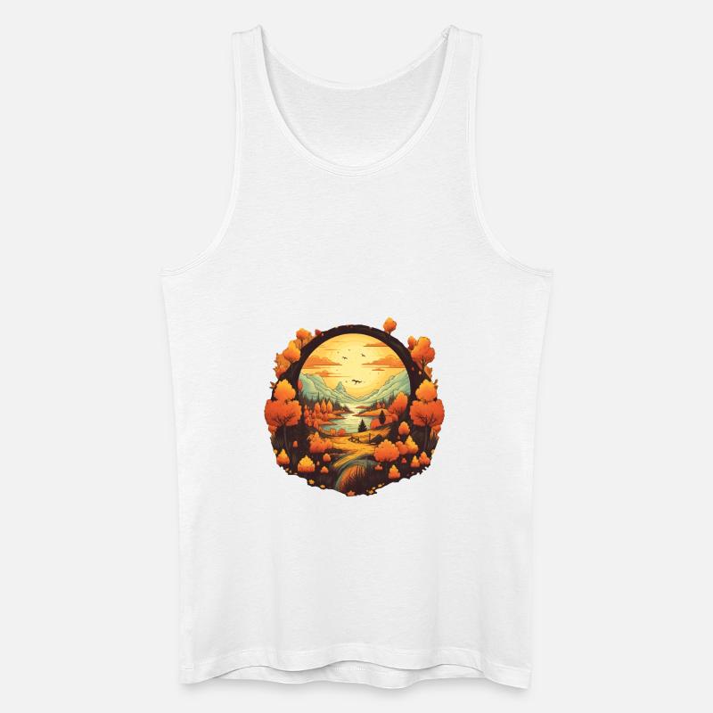Herbstliche Landschaft - Männer Bio Tank Top - Weiß