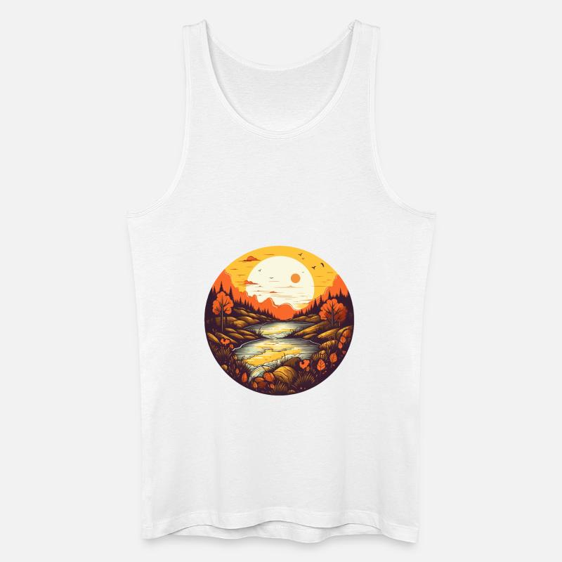 Herbstliche Landschaft - Männer Bio Tank Top - Weiß