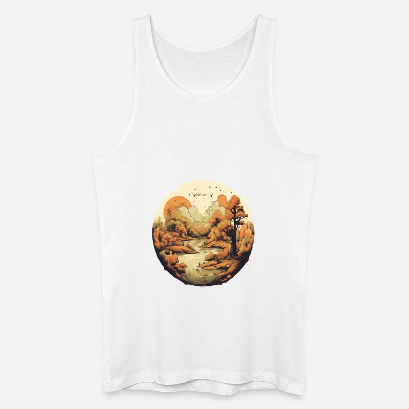 Herbstliche Landschaft - Männer Bio Tank Top - Weiß