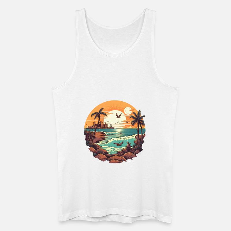 Strand - Männer Bio Tank Top - Weiß