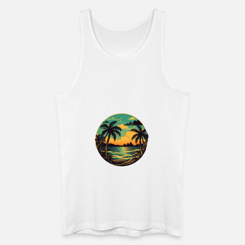 Strand - Männer Bio Tank Top - Weiß