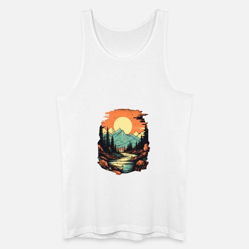 Landschaft - Männer Bio Tank Top - Weiß