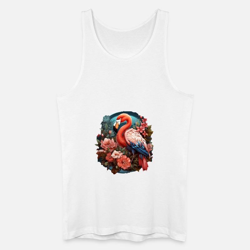 Flamingo - Männer Bio Tank Top - Weiß