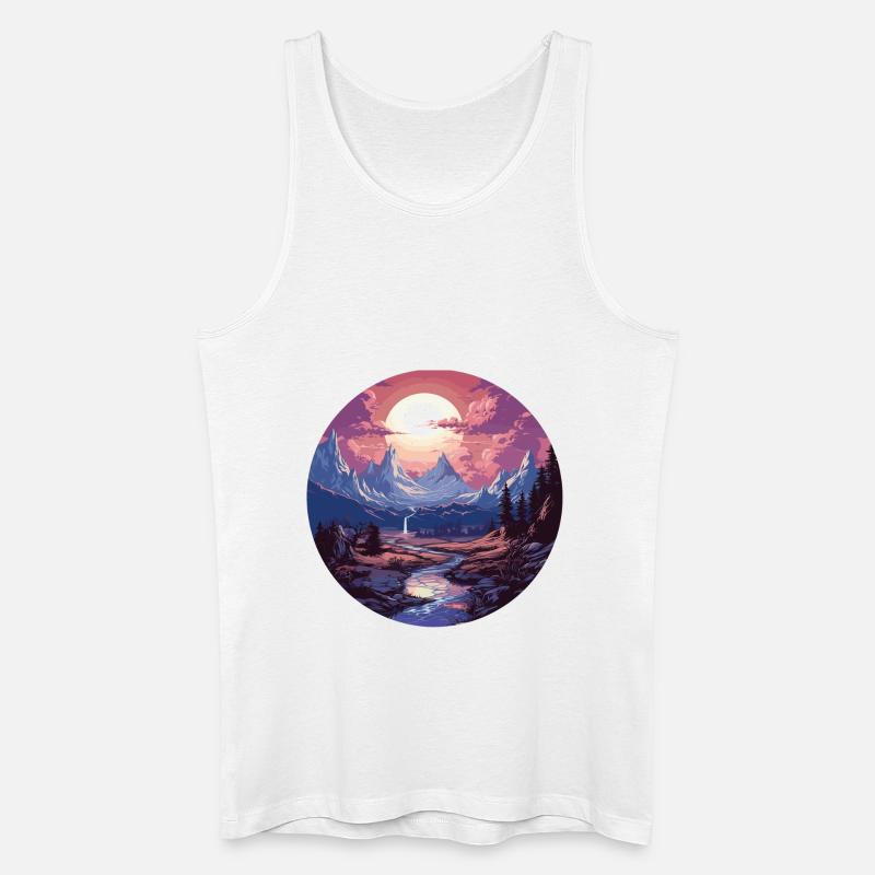 Landschaft - Illustration - Männer Bio Tank Top - Weiß