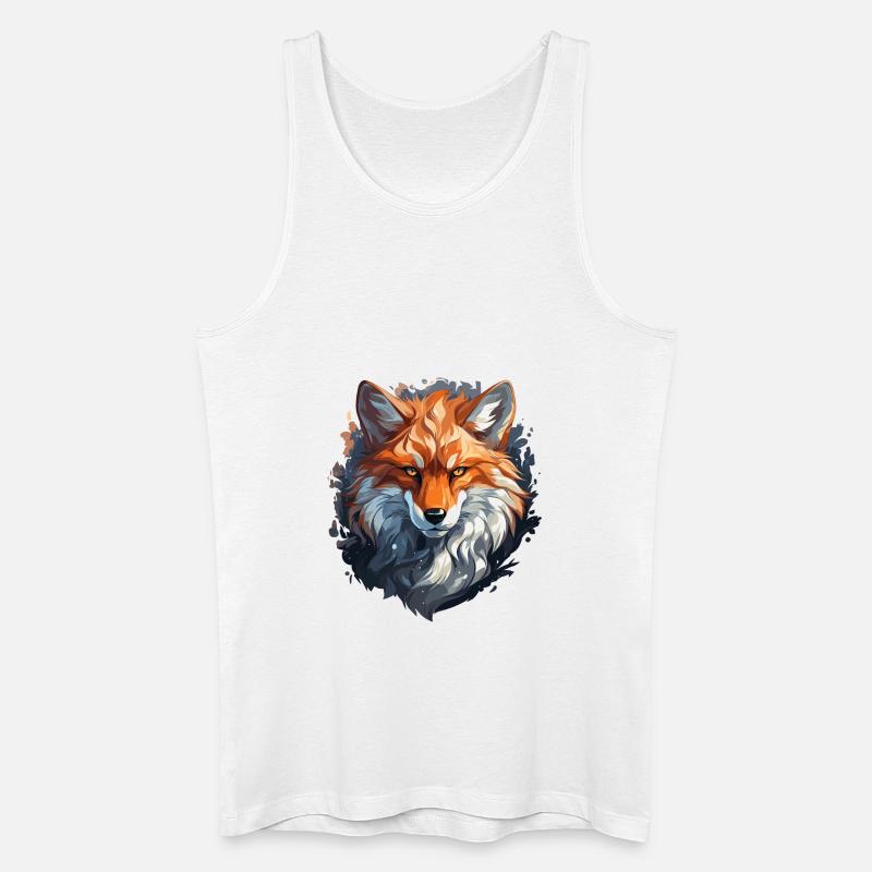 Fuchs - Illustration - Männer Bio Tank Top - Weiß