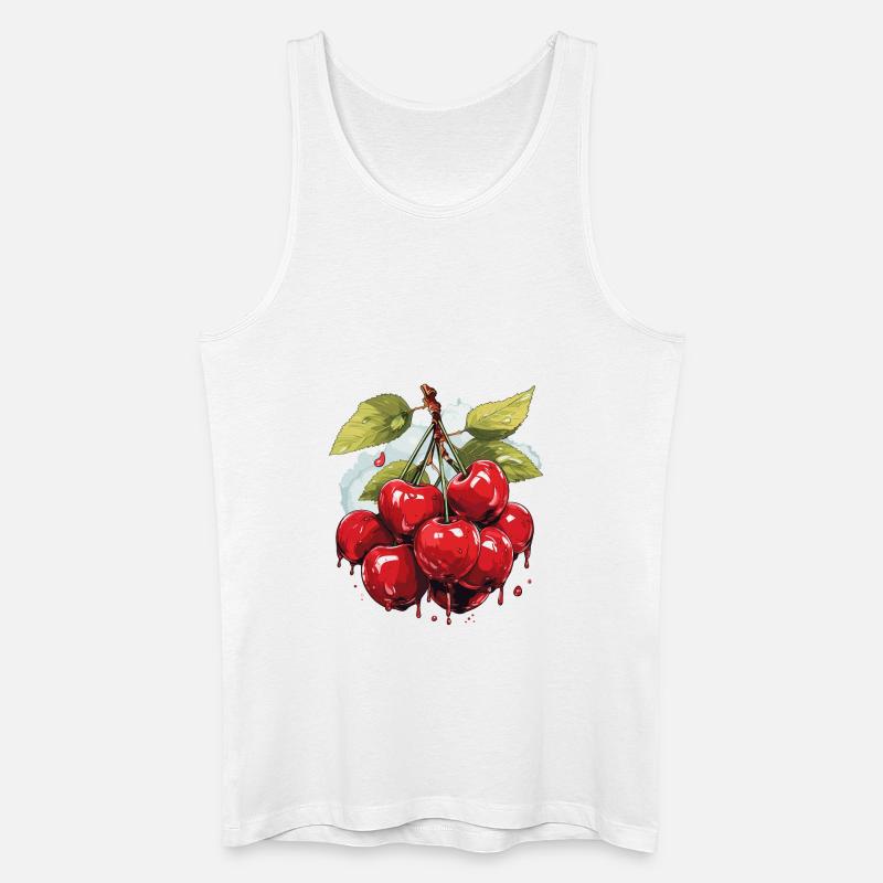 Kirsche - Illustration - Männer Bio Tank Top - Weiß