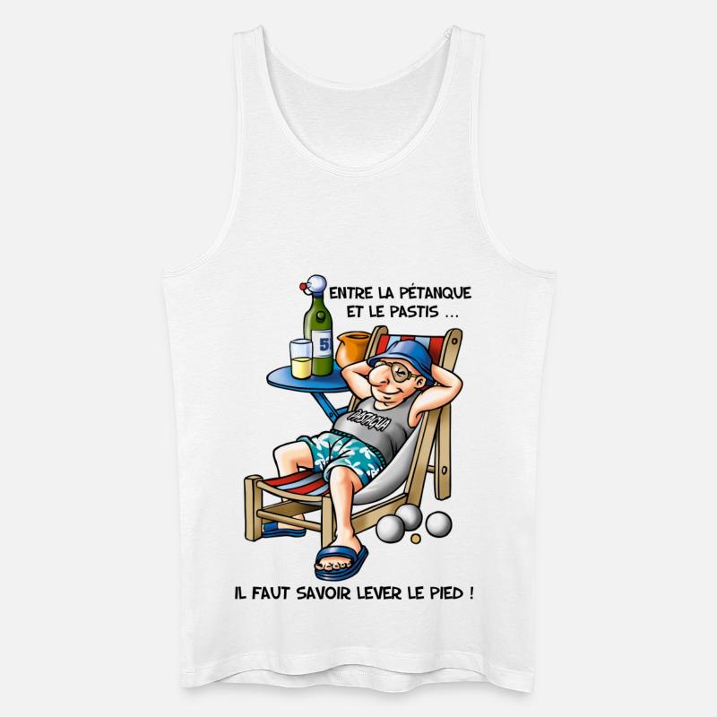 Pétanque et pastis - Männer Bio Tank Top - Weiß