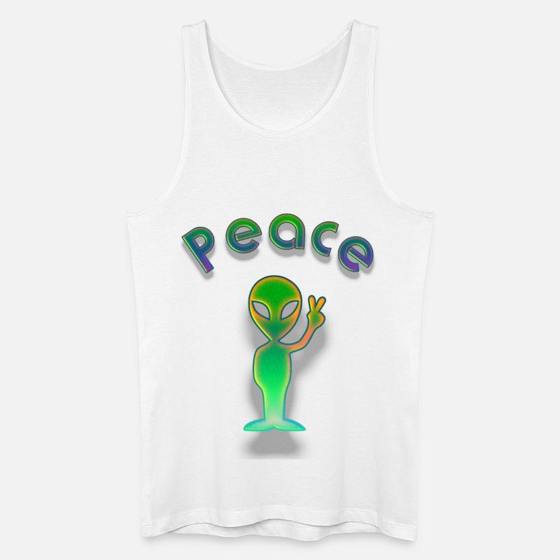 Peace Alien - Männer Bio Tank Top - Weiß