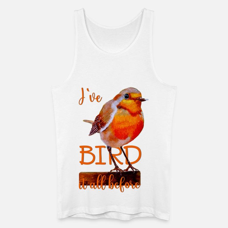 Robin oiseau mignon Oiseau tout avant - Débardeur bio Homme - blanc