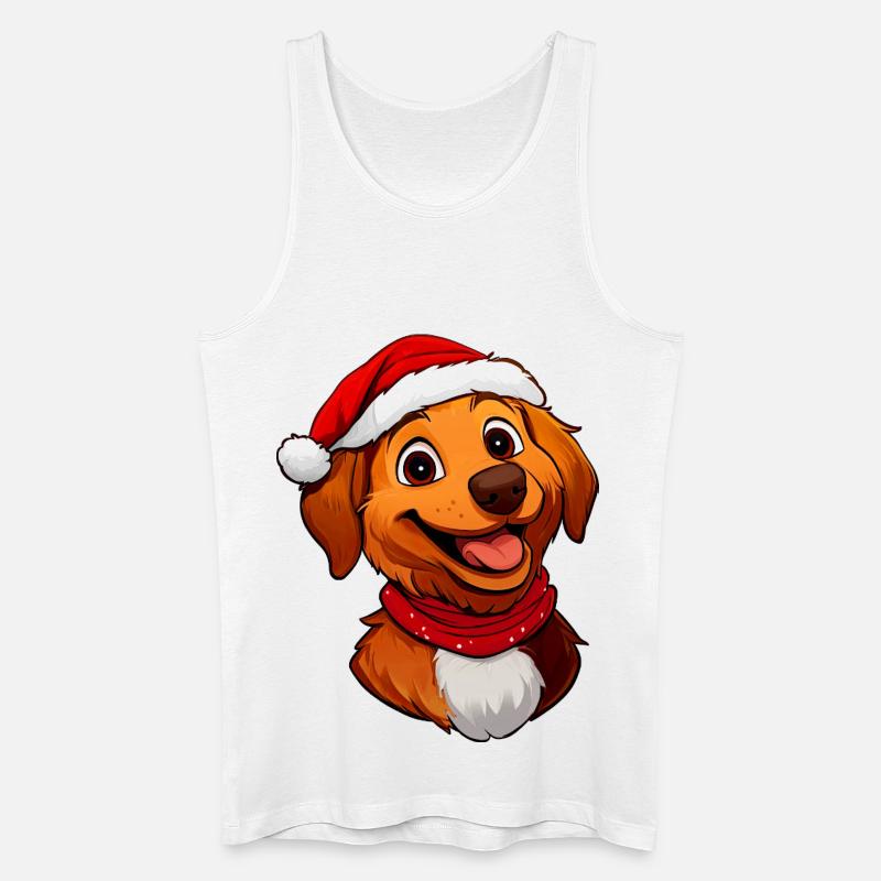 Hund Weihnachtsmann - Männer Bio Tank Top - Weiß