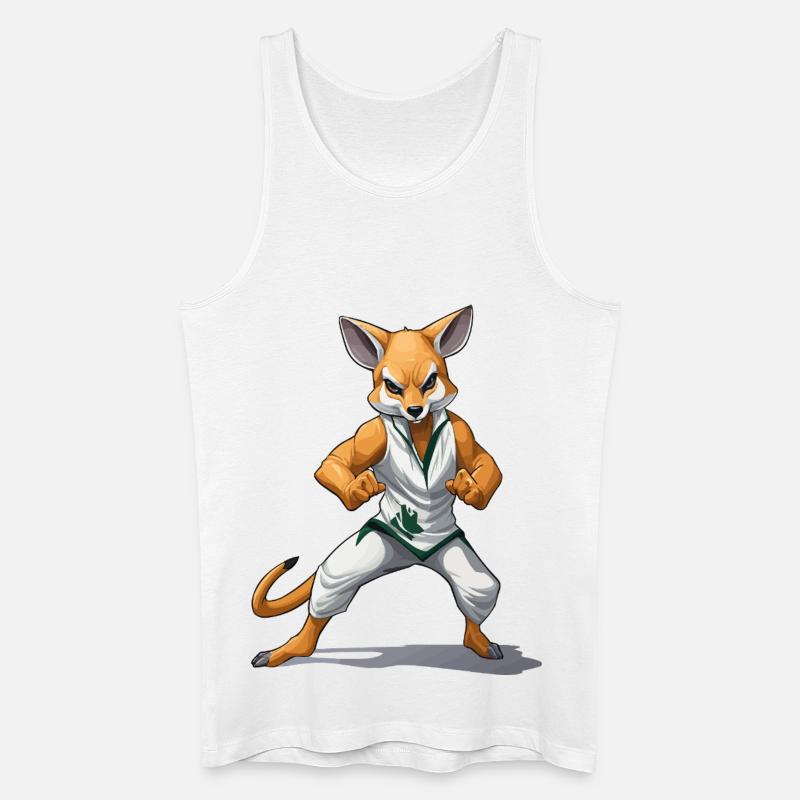 Fuchs-Kämpfer im Kung-Fu - Männer Bio Tank Top - Weiß