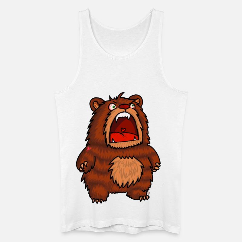 Hangry Bear - Männer Bio Tank Top - Weiß
