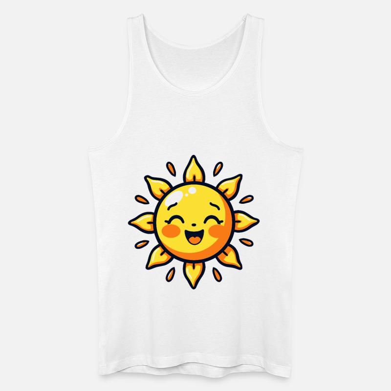 Lachende Sonne – Gute-Laune-Garantie - Männer Bio Tank Top - Weiß