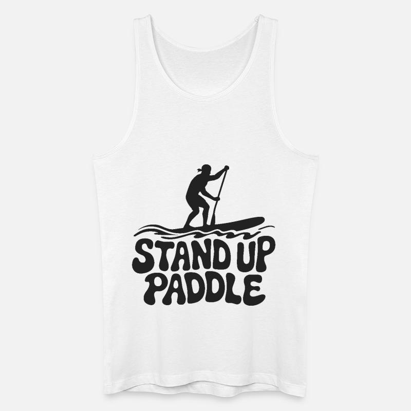 SUP Stand Up Paddle - Männer Bio Tank Top - Weiß