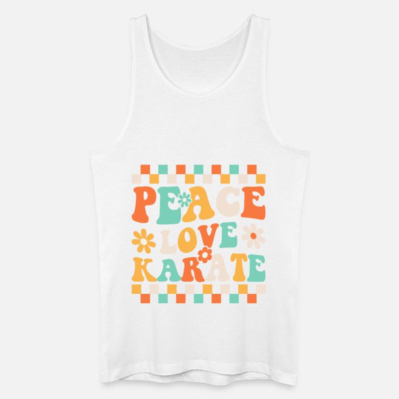 Frieden, Liebe, Karate - Männer Bio Tank Top - Weiß