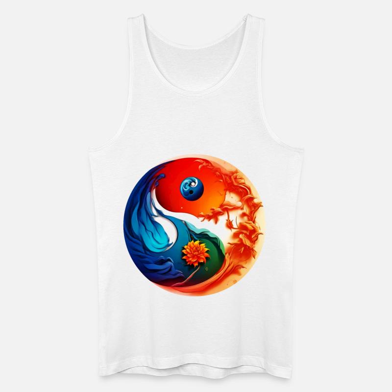 Yin Yang - Männer Bio Tank Top - Weiß