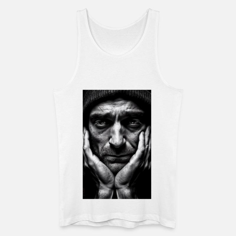 Thinking Guy - Men’s Organic Tank Top - white