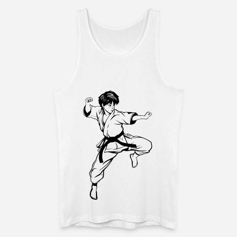 Karate Junge Zeichnung - Männer Bio Tank Top - Weiß