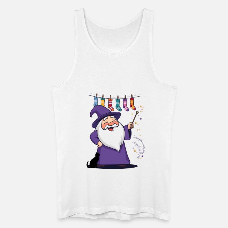 Der Zauberer und die Socken - Männer Bio Tank Top - Weiß