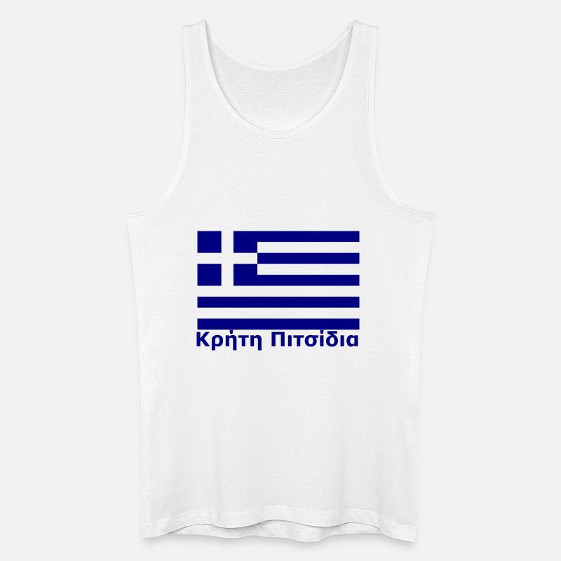 Kreta Pitsidia Κρήτη Πιτσίδια - Männer Bio Tank Top - Weiß