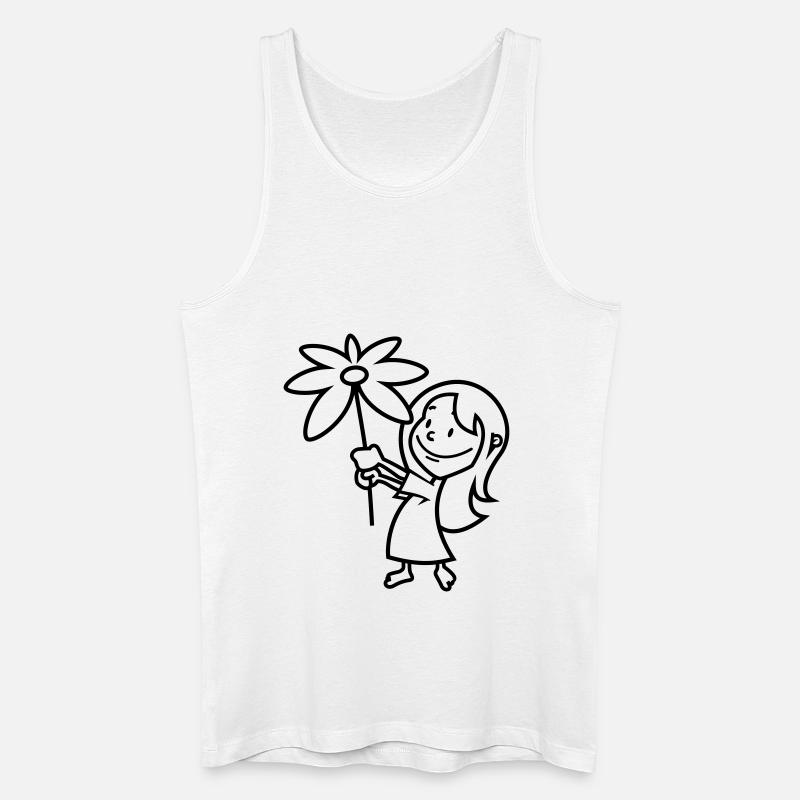 vl046a_blumenkind_1c - Männer Bio Tank Top - Weiß