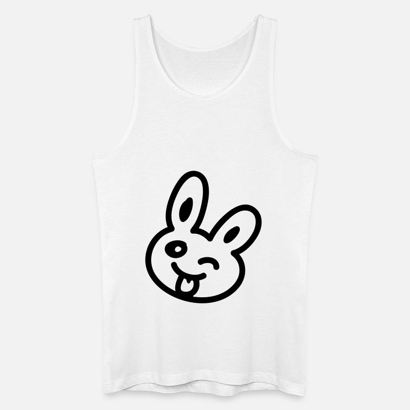 Frecher Hase - Line - Männer Bio Tank Top - Weiß