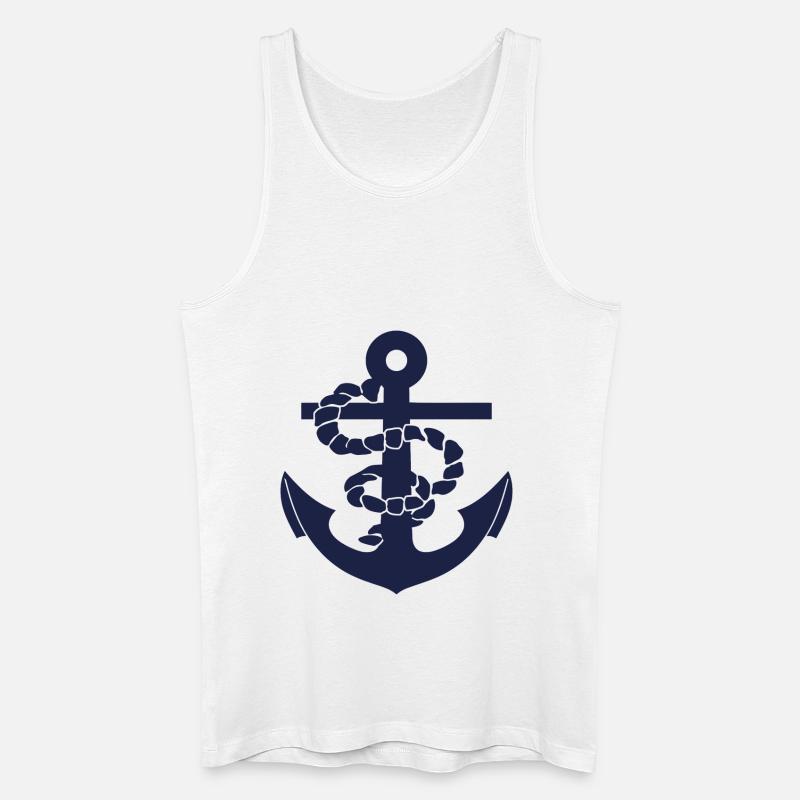 Anchor - Männer Bio Tank Top - Weiß
