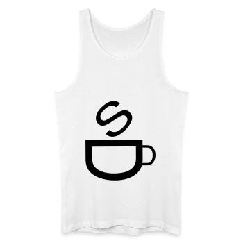 Cafe - Männer Bio Tank Top - Weiß - Vorne