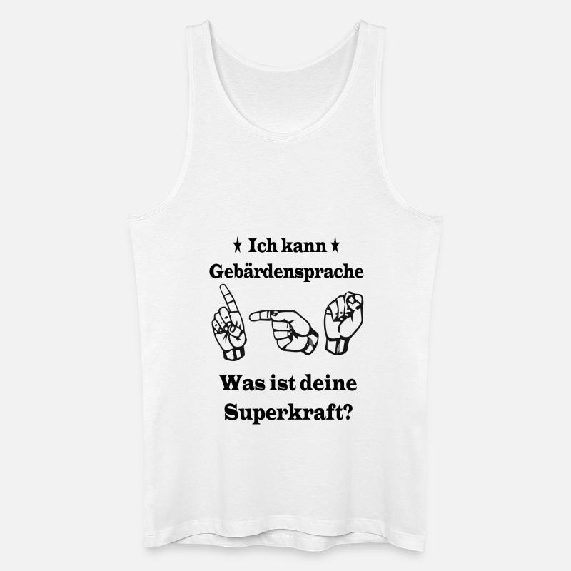 Gebärdensprache - Männer Bio Tank Top - Weiß