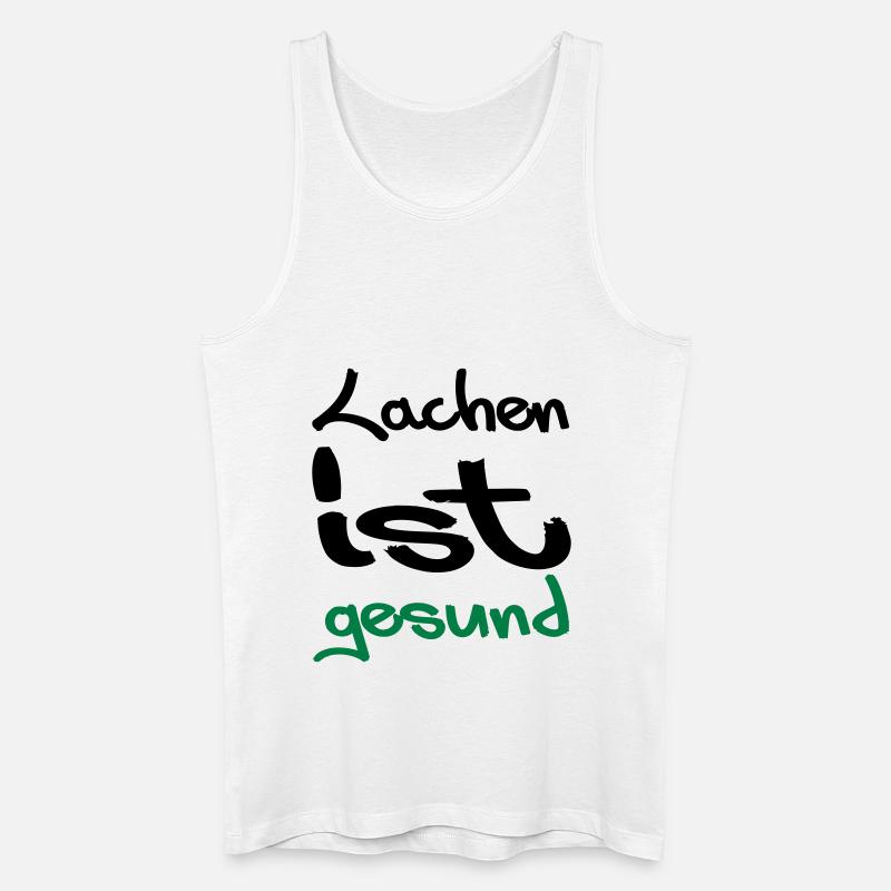 lachen ist gesund - Männer Bio Tank Top - Weiß