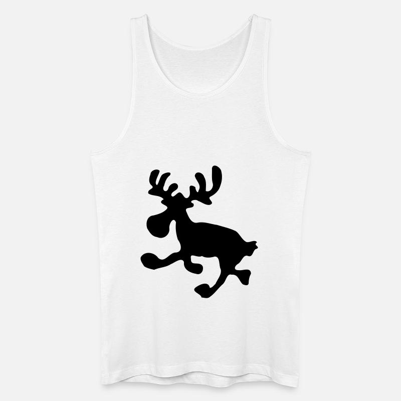 springender Elch - Männer Bio Tank Top - Weiß