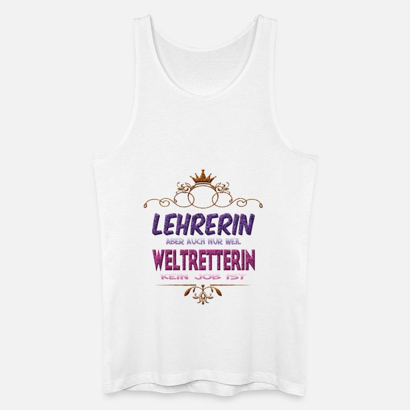 Lehrerin Weltretterin - Männer Bio Tank Top - Weiß