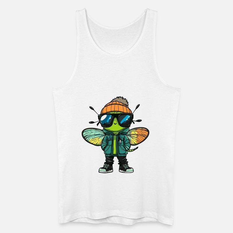 Libelle Cool Comic - Männer Bio Tank Top - Weiß