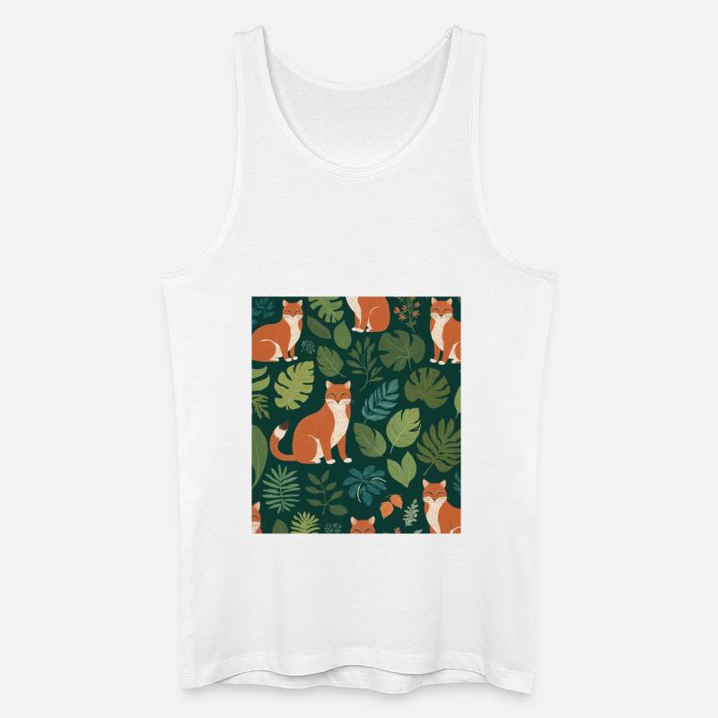 Ein Fuchs zwischen den Blättern - Männer Bio Tank Top - Weiß