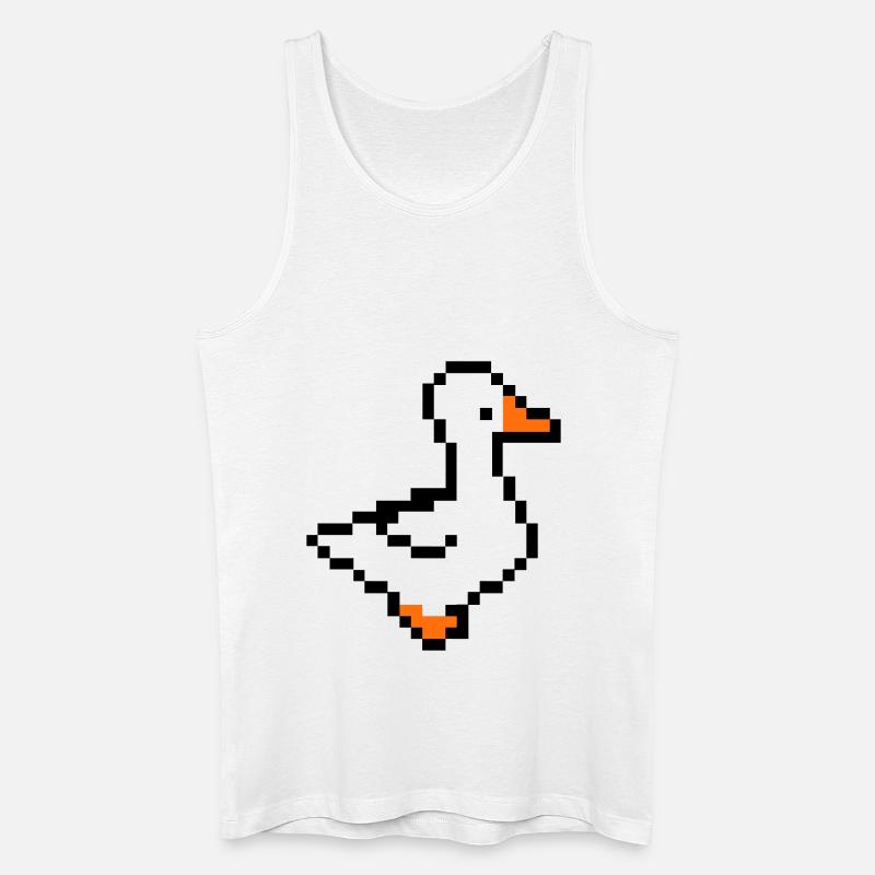 pixel ente - Männer Bio Tank Top - Weiß