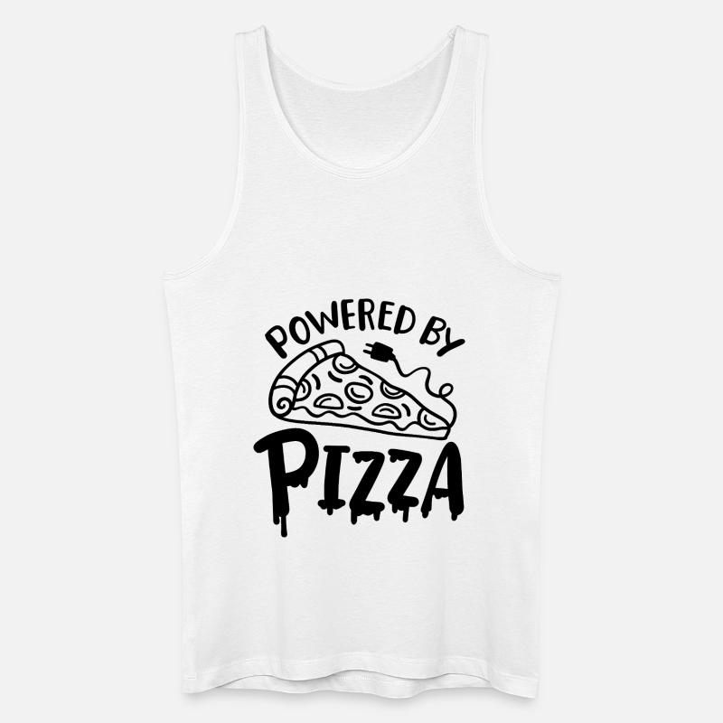 Powered by pizza - Männer Bio Tank Top - Weiß