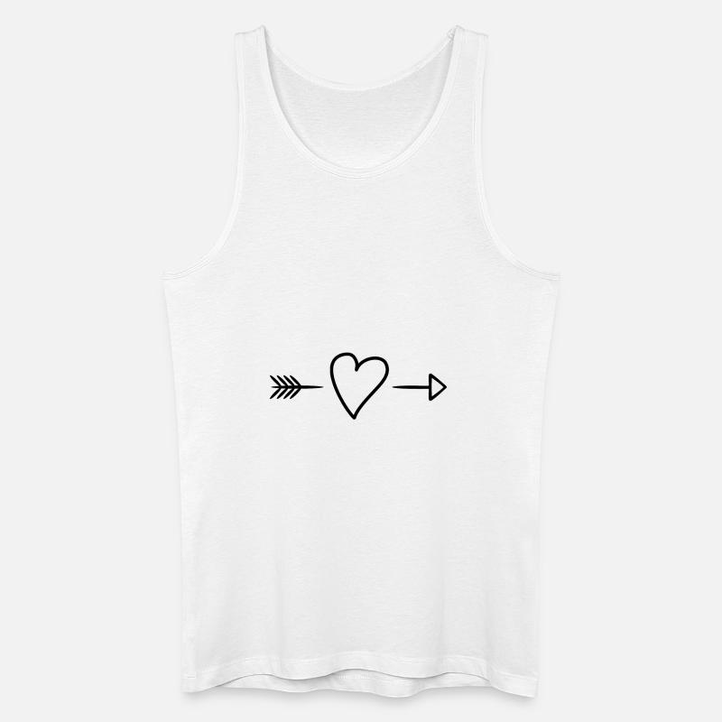 Herz Pfeil Ornament - Männer Bio Tank Top - Weiß