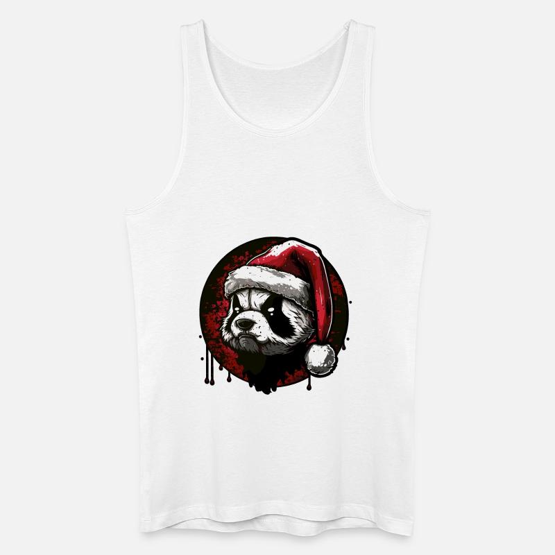 Weihnachtspanda - Männer Bio Tank Top - Weiß