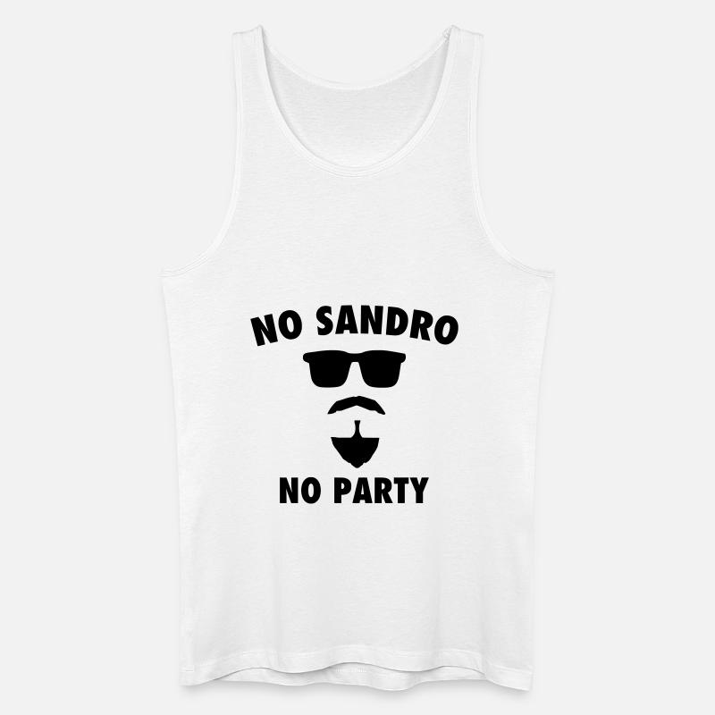 NO SANDRO NO PARTY - Männer Bio Tank Top - Weiß