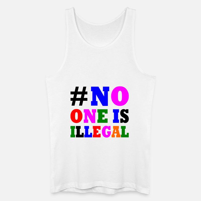 No one is illegal - Männer Bio Tank Top - Weiß