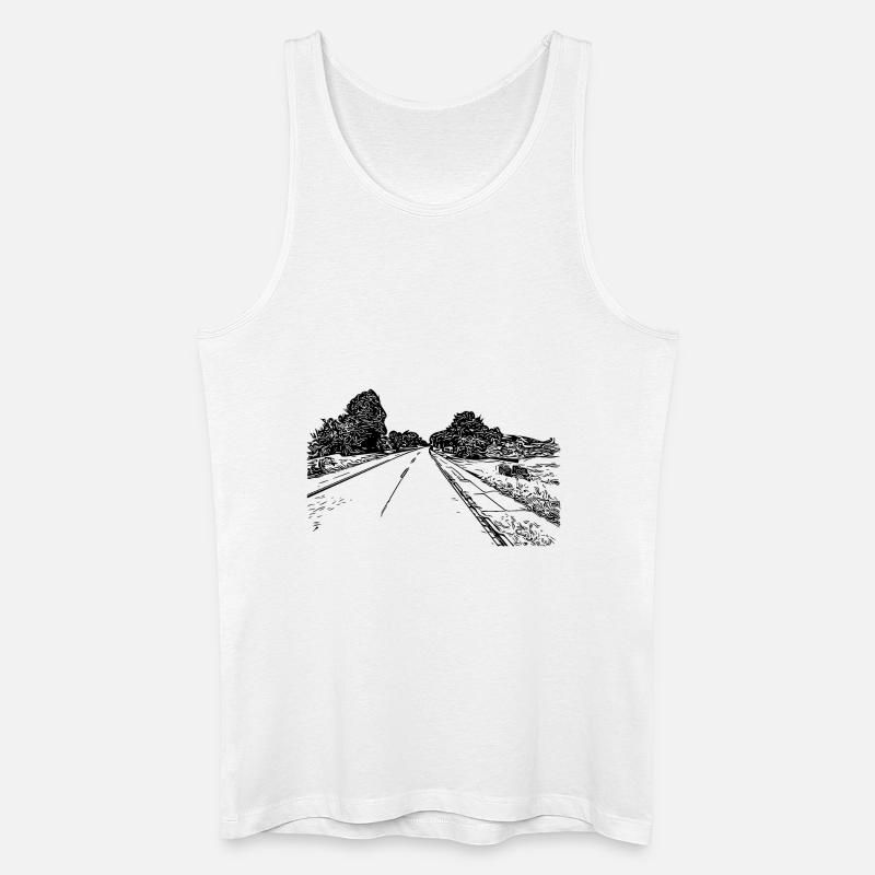 Einsame romantische Straße ins Nirgendwo - Männer Bio Tank Top - Weiß