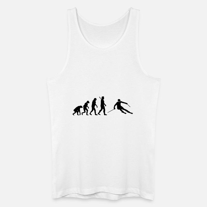 Evolution Alpine Ski - Männer Bio Tank Top - Weiß