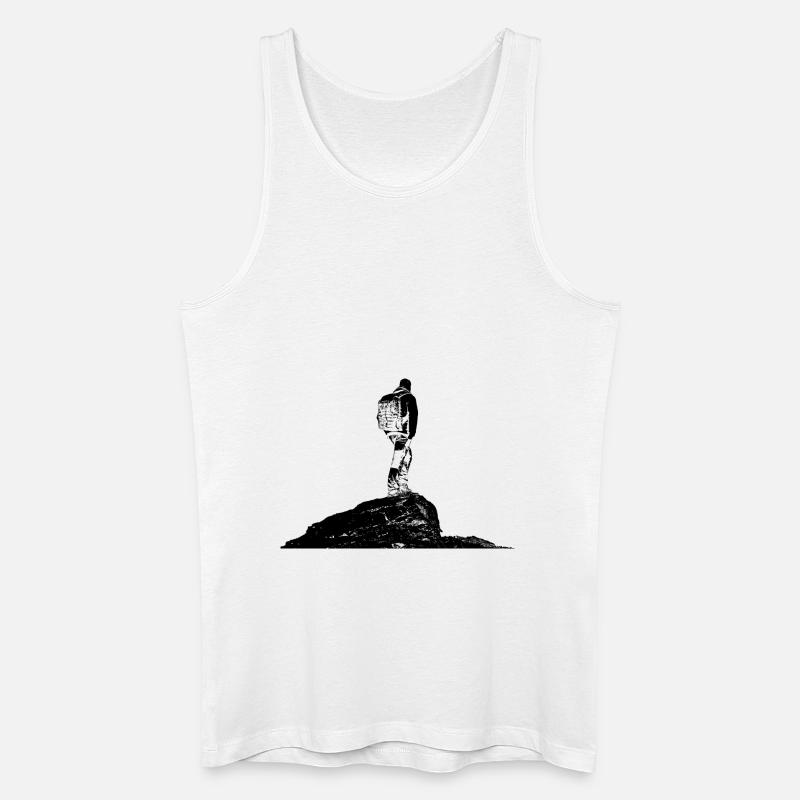 Wanderer auf einem Berg - Männer Bio Tank Top - Weiß