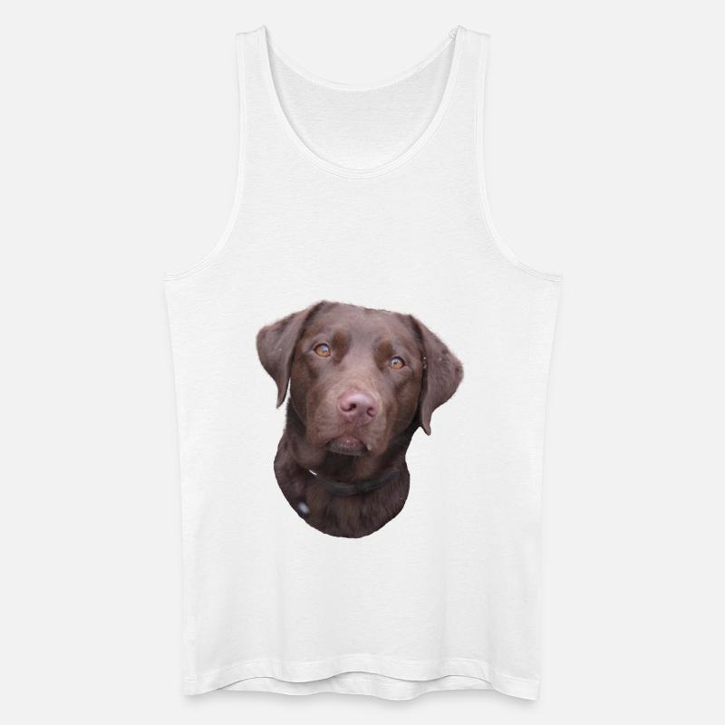 Labrador Kopf - Männer Bio Tank Top - Weiß
